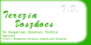 terezia doszkocs business card