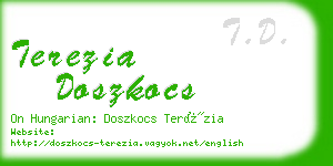 terezia doszkocs business card